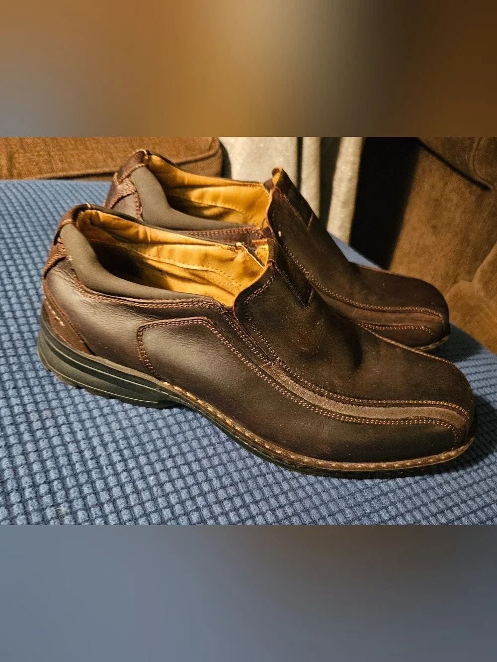 DOCKERS AGENT MENS SIZE 11 LEATHER SLIPON LOAFERS SHOES Brown